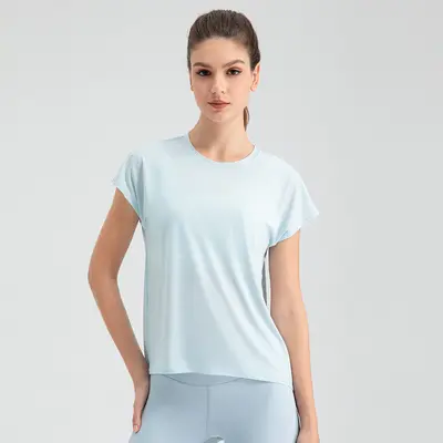 Women's Summer Breathable Quick-Dry Short-Sleeve Yoga Top, Model 32234 - 10