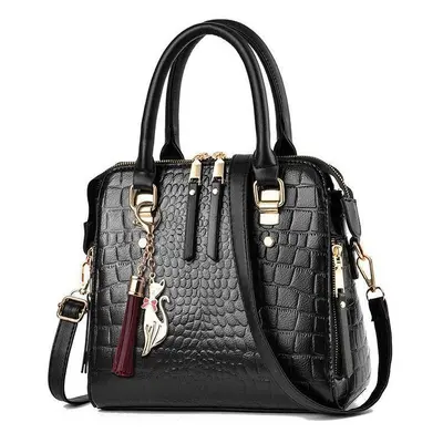 Strukturierte Damen-Handtasche mit Steinprägung, Umhängetasche - 8