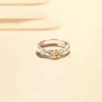 Sun and Moon couple rings, adjustable - 6