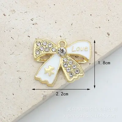 Alloy Hat Bow Bag Perfume Bottle Earring Bracelet DIY Jewelry Accessories - 12