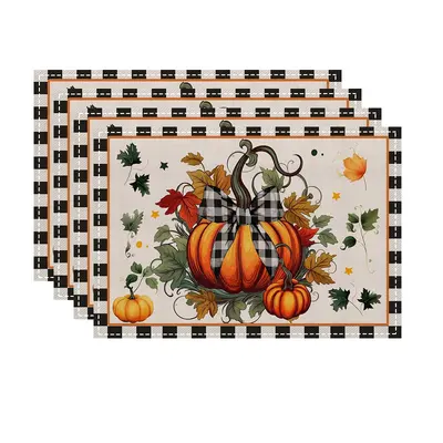 Halloween Patterned Linen Placemat, Insulating Table Mat - 12