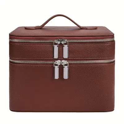 Double-Layer Portable Professional Makeup Bag with Multiple Compartments - 11