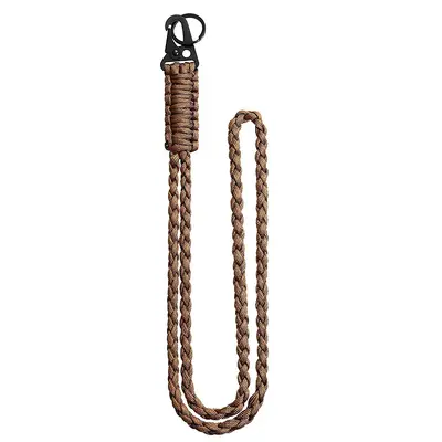 Heavy-Duty Braided Paracord Neck Lanyard Keychain for Outdoor Use - 9