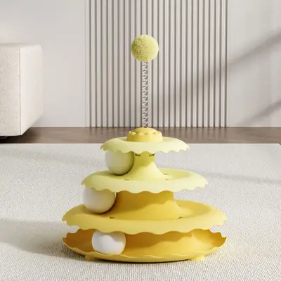 Three-layer three-ball cat turntable toy