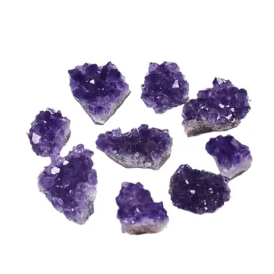 Amethyst-Cluster Mineralprobe, Geoden-Scheibe aus Naturkristall