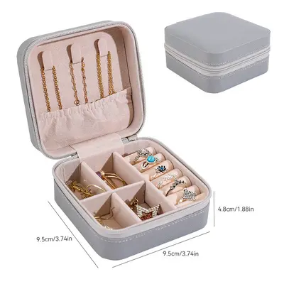 Free shipping jewelry box necklace earring storage box elegant travel portable hand jewelry ring box new style - 12