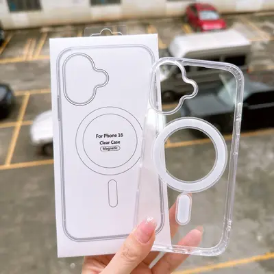 MagSafe Magnet-Handyhülle aus transparentem Acryl für iPhone 15 und 13 Pro, stoßfest