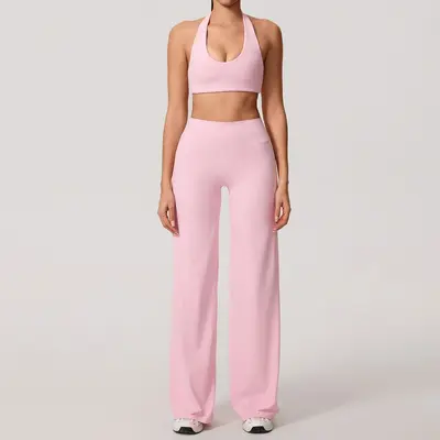 Long Sleeve Hollow-Out Yoga Set with Chest Pads, Open Back, Model 801 - 13