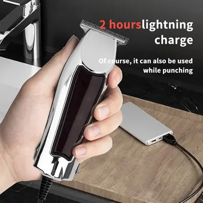 Rechargeable Gradient Hair Clipper for Home and Salon, Retro Oil Head Trimmer