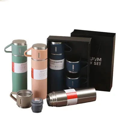 Thermosbecher-Geschenkset 304 Edelstahl mit 3 Deckeln - 5