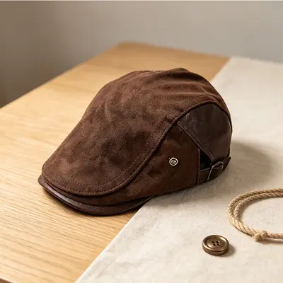 Koreli Vintage Basit Ördek Gagalı Şapka Kadın Taze Büyük Kafa Çevresi Ressam Gazeteci Şapkası Zarafet Yüzü Küçük Beret Şapka - 7