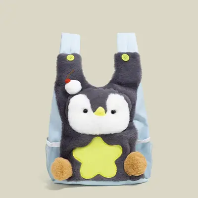 Cute Puppy and Penguin Plush Student Backpack - 7