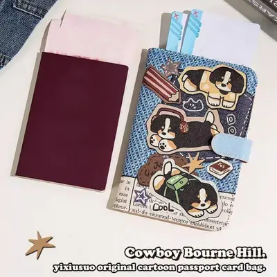 Pasaport kılıfı, çok amaçlı kart cüzdanı, anime tasarım - 5
