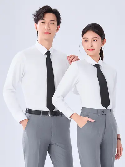 Bügelfreies Unisex-Langarmhemd, hellblau
