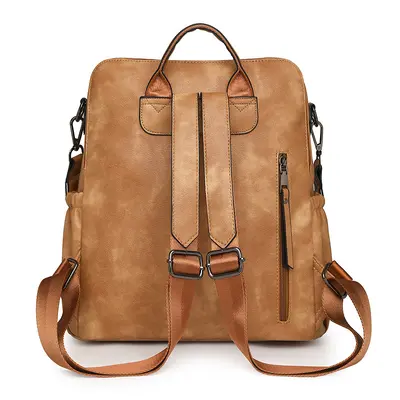 Women's Retro Multifunctional PU Backpack, Large Capacity - 5