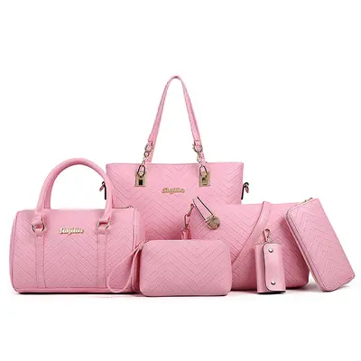 Damentaschen-Set mit Prägemuster, sechsteilig, inklusive Mutter-Kind-Tasche - 2
