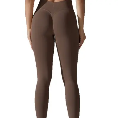 Seamless V-Back Peach Hip Training Leggings for Running - 5