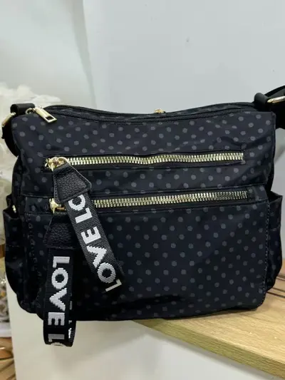 Waterproof Nylon Women's Bag, Polka Dot, Backpack and Crossbody - 5