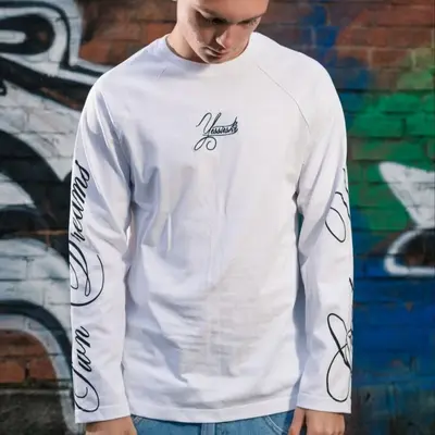 Langarm-T-Shirt mit Buchstabendruck für Damen und Herren, locker