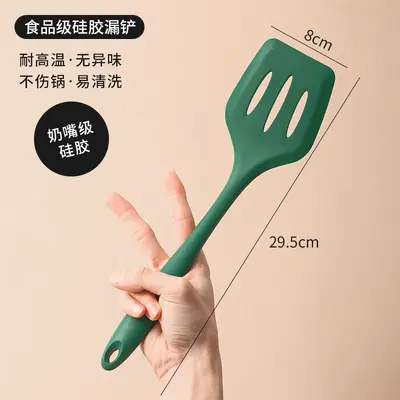 Toptan ev tipi yapışmaz silikon Çin spatulası yüksek sıcaklığa dayanıklı spatula seti kevgir kaşık seti mutfak eşyaları beş parçalı set - 10