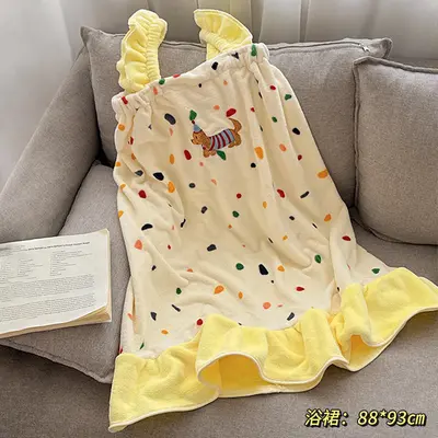 Women's bath towel, coral fleece, three-piece set - 6