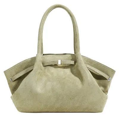 Women's Tote Handbag, Large Capacity, Suede-Look Pleated Underarm Bag - 12