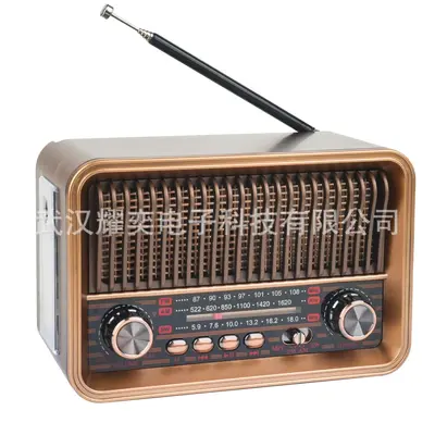 Retro Radyo FM/AM/SW Çok Bantlı Bluetooth MP3 Kart Yuvalı