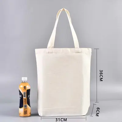 Blank Canvas Tote Bag, Shoulder Style, Customizable Logo Print - 13