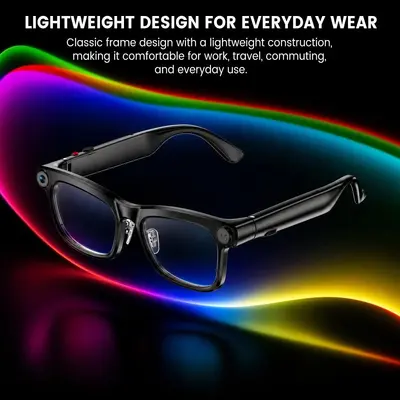 AI Smart Glasses with 800W Pixel Camera, Real-Time Translation, Bluetooth Calling