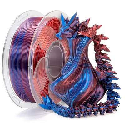 PLA İpek Çift Renkli 3D Yazıcı Filamenti 250G, Bambu Lab ve Creality Uyumlu - 9