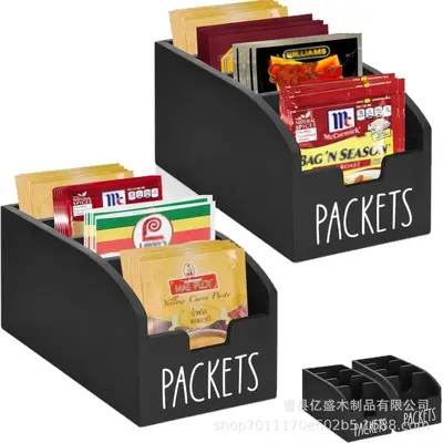 Wooden Divided Spice and Tea Bag Storage Box