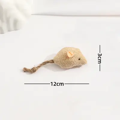 Plush Mouse Toy Set with Feathers, Durable Cat Toy - 9