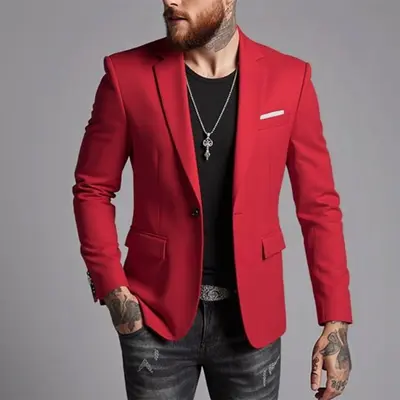Erkek Slim Fit Tek Ceket, Kore Tarzı İş Takımı - 9