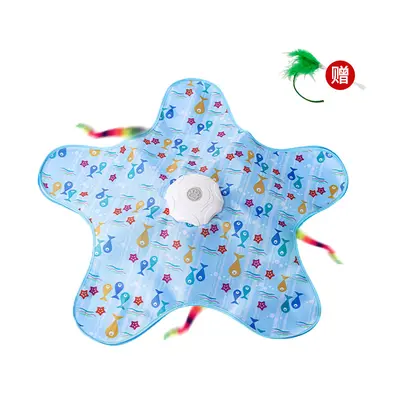 Electric Five-Point Star Cat Hunting Hideaway Cover with Teaser Wand Interactive Play Tent - 12