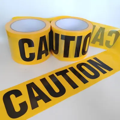 PE Warning Tape, Halloween CAUTION Print, Non-Adhesive, Single-Use - 7
