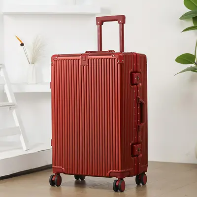 Wedding Dowry Luggage Red Trolley Case Bride Trousseau Suitcase with Password Lock 20 inch Large Capacity Travel Trunk 24 inch - 7