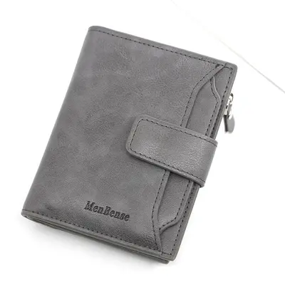 Men's Short Wallet, Buckle Closure, Loose-Leaf Card Holder - 5