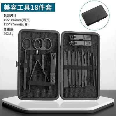 工厂直销指甲刀套装24件套高端指甲剪修甲工具鼻毛剪挖耳勺指甲钳 - 3