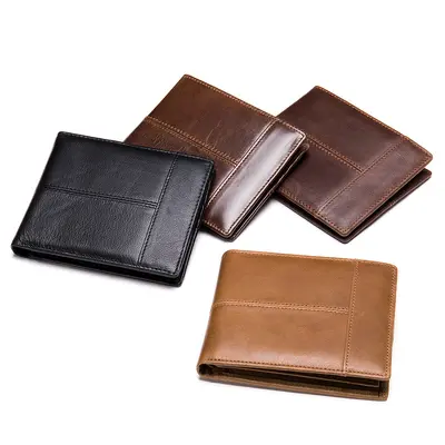 RFID-Protected Genuine Leather Short Wallet with Multiple Card Slots - 4