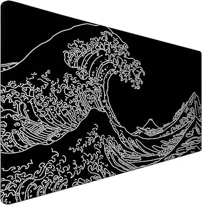 Black Anti-Slip Mouse Pad, Custom Design, Stitched Edges - 11