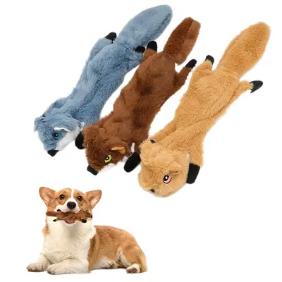 Leather-Shell Plush Dog Toy Set, Chew-Resistant, Squeaky - 6