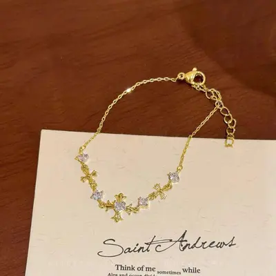 Glisine çiçeği gülümseme bilekliği, kristal, kadın - 11