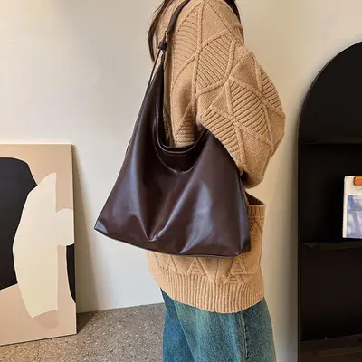 Women's Large Capacity Tote Bag with Single Shoulder Strap - 3