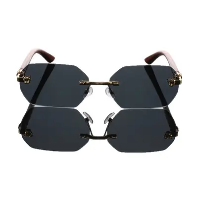 Rahmenlose Herren-Sonnenbrille, eckig, UV400-Schutz - 6