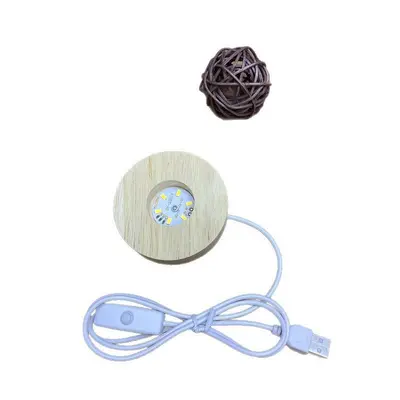 LED Lamba Tabanı DIY Fiş Gece Işığı Kristal Küre Aromaterapi Parfüm Seyyar Satış Işığı Yuvarlak Katı Ahşap Parlayan Taban