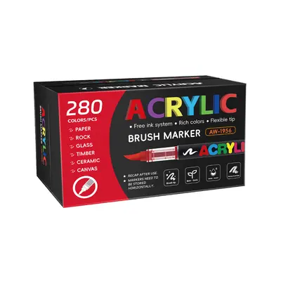 366-teiliges Acryl-Marker-Set mit weicher Spitze, stapelbar
