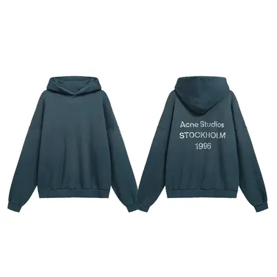 American Style Washed Distressed Hoodie with AC1996 Letter Print, Loose Fit - 7