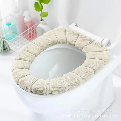 O Şekilli Kalın Peluş Klozet Kapağı, Evrensel Tuvalet Halkası Minderi - 11