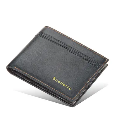 Baellerry Men's Short Wallet, Korean-Style Horizontal, Multi-Card Slim Leather Wallet - 6