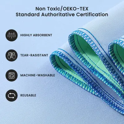 Waschbare Pflegeunterlage für Erwachsene und Kinder, dunkelgrün, wasserdicht - 3
